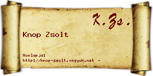 Knop Zsolt névjegykártya